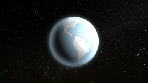 Rotating 3D Earth Globe with World Map Animation