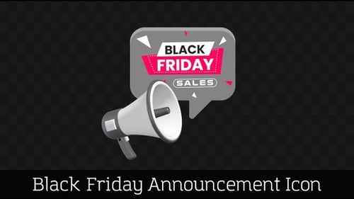 Black Friday Sales Announcement with Animated Megaphone
