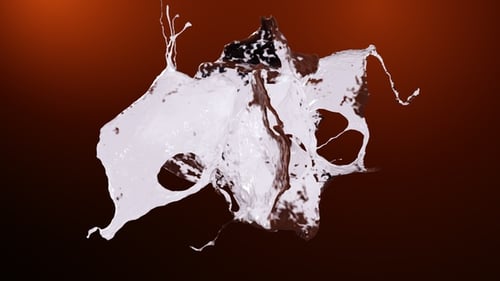 Dynamic Milk and Chocolate Liquid Splash Animation
