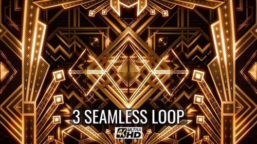 Art Deco retrô dourado (4K)