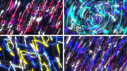 Dynamic Abstract Glowing Line Transitions Pack