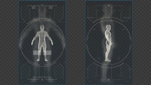 Superposición transparente para escáner corporal masculino