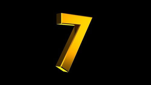 Rotating 3D Golden Number 7 Animation