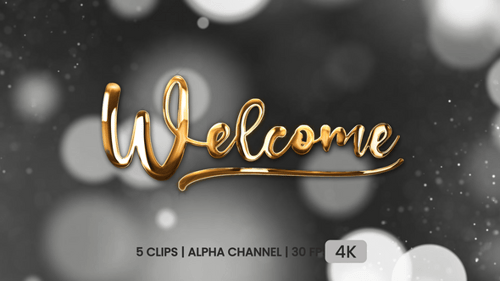 Animated Metallic Welcome Script Text Reveals Pack