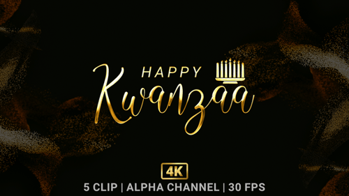 Happy Kwanzaa Golden Text and Kinara Celebration Reveal