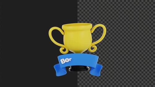 Fondo transparente de animación de pegatina Born to Win en 3D