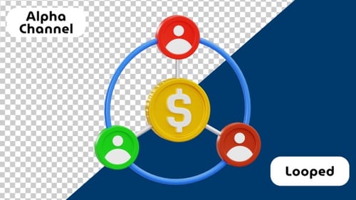 Business Networking 3D Animated Icon | Alpha Channel