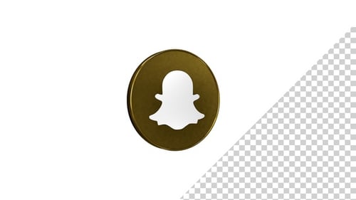3D Gold Snapchat Logo Spinning Animation