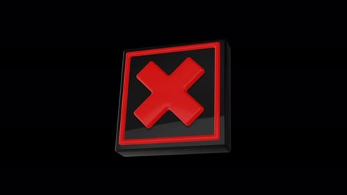 Failed X icon animation on transparent background