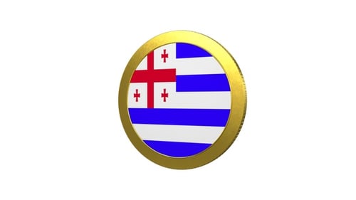 Ajaria Flag With Gold Coin Loop Alpha