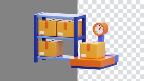 3D Animation of Utilizing Space to Store Items in Your Home or Business | Alpha Channel