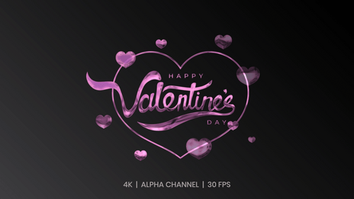 Fluid Happy Valentine's Day Message Reveal with Hearts