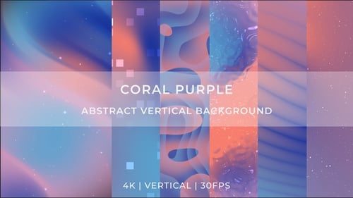 Animated Abstract Vertical Background Pack in Coral and Purple