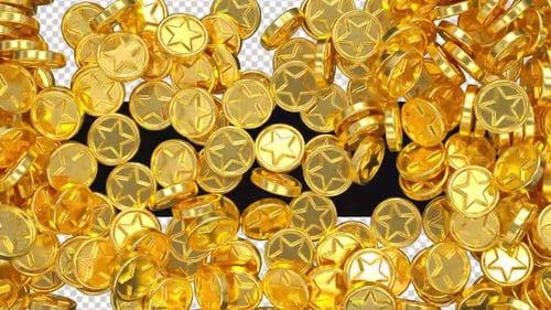 Falling Golden Star Coins Transition Animation
