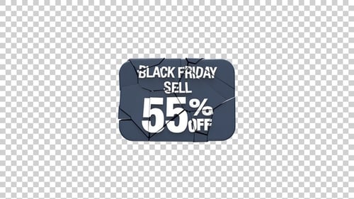 Black Friday Sale 55 Percent Off Shattering Discount Tag