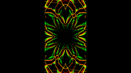 Vertical video green and yellow psychedelic floral kaleidoscope v loop