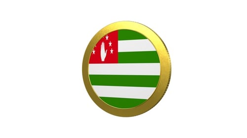 Drapeau de l'Abkhazie avec boucle à pièces en or Alpha