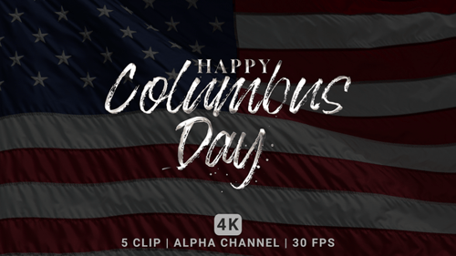 Brush Stroke Happy Columbus Day Title Animation Pack