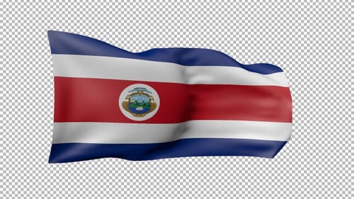 Costa Rica ondea la bandera Transparent Alpha