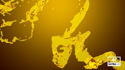 Dynamic Yellow Liquid Splash Fluid Animation