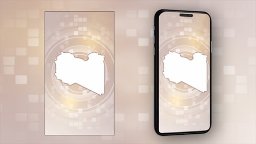 Modern Digital Reveal of Libya Map Outline