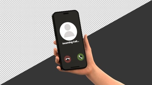 3D Call Phone | Alpha Channel