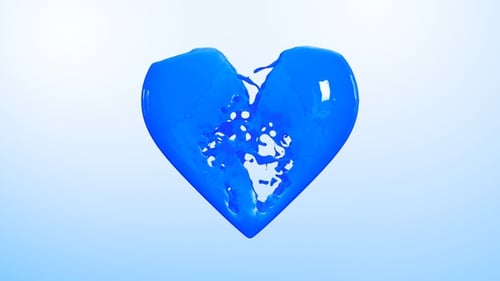 Fluid Blue Heart Forming Animation