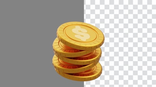 3D Animation of Coin Arrangement | Alpha Channel