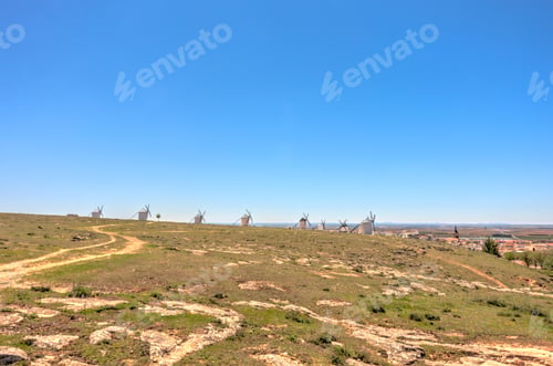 Preview: Campo De Criptana, Picturesque Village With Windmills In Spain, Hdr Image