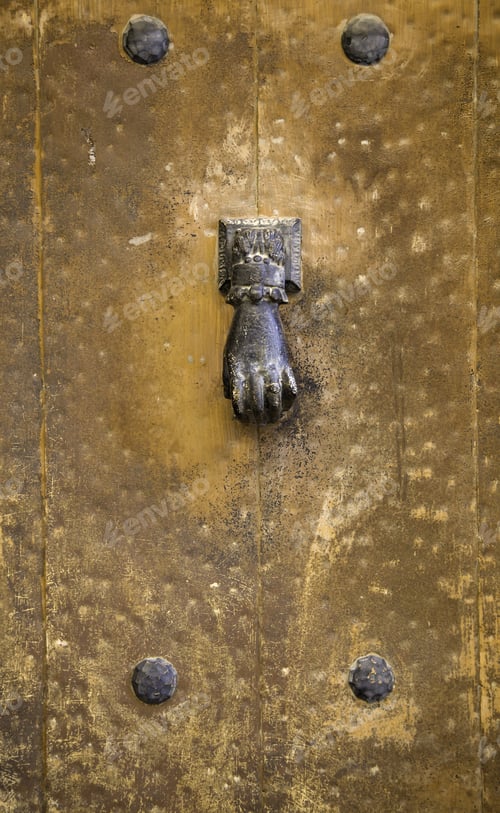 Preview: Wooden Door With Ancient Lock, Construction And Architecture