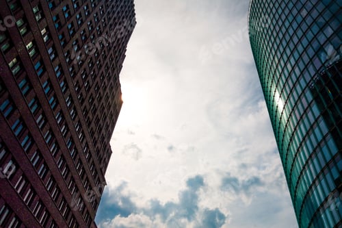 Preview: Modern Architecture Of Business Buildings With Copy Space In The Middle