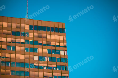 Preview: Historical Skyscraper Facade With Darken Sky