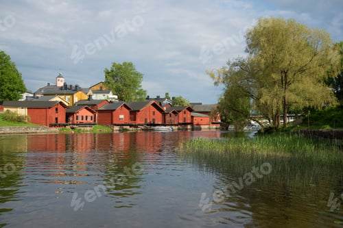 Preview: A Cloudy June Day On The Porvojoki River. Old Porvoo, Finland