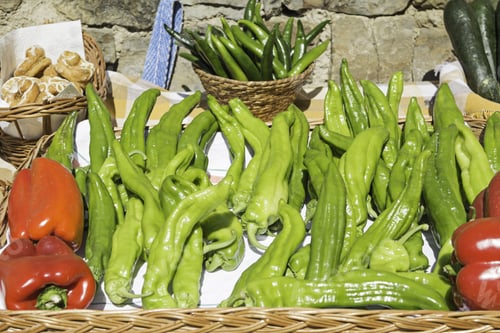 Preview: Peppers And Green Chillies In Food Market, Vegetables