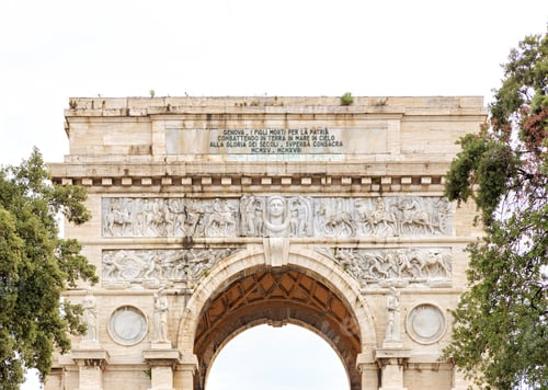 Preview: Italy, Genoa. Arch Of Victory. Text In En: Genoa. The Sons Dead For The Homeland Fighting On The