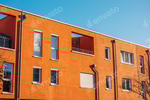 Preview: Red Facade Of Townhouses