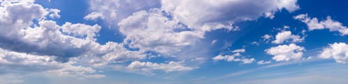 Preview: Panorama Of The White Fluffy Clouds In The Fantastic Blue Sky.