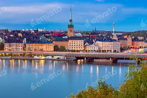 Preview: Aerial View Of The Island Gamla Stan At Sunset. Stockholm. Sweden.