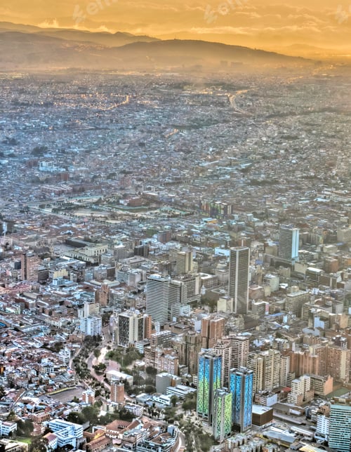Preview: Bogota Cityscape From Montserrate, Colombia, Hdr Image