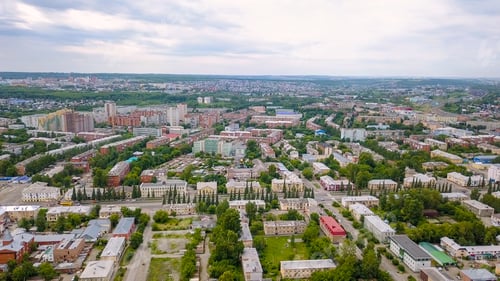 Preview: View Of The Shopping Center After The Fire. Go To The Panorama Of The City. Kemerovo, Russia, From