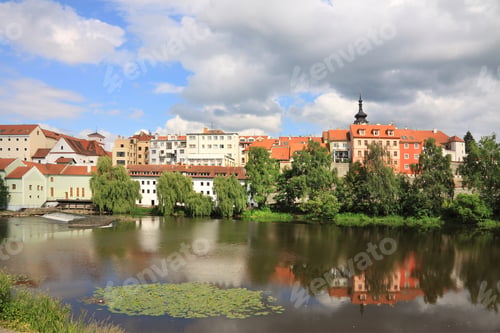 Preview: The Colorful Medieval Town Pisek In Czech Republic Above The River Otava