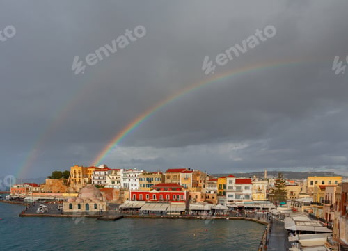 Preview: Chania. Rainbow Over The Old Harbor.