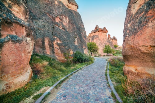 Preview: Exotic Fungous Forms Of Sandstone In Mountain Canyon Near Cavusin Village, Cappadocia, Nevsehir