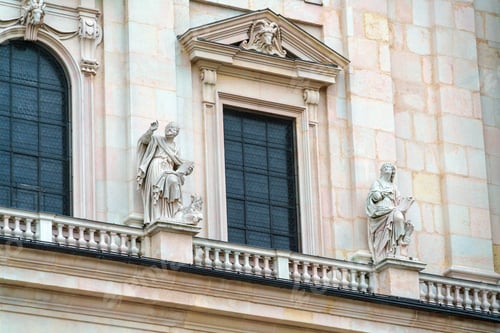 Preview: Statues On Facade Of Salzburg Baroque Cathedral (Xvii C) In The Altstadt, Salzburg, Austria