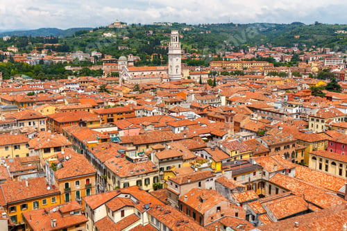 Preview: View Of Verona With Lamberti Tower Height.