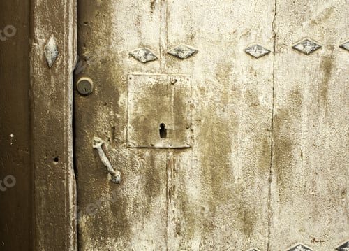 Preview: Old Rusty Lock On House Door, Objects And Decoration
