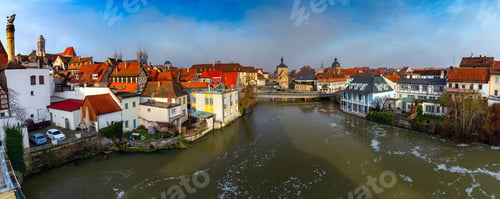 Preview: Picturesque Panorama Of The Historical Part Of The City In The Early Morning. Bamberg. Germany