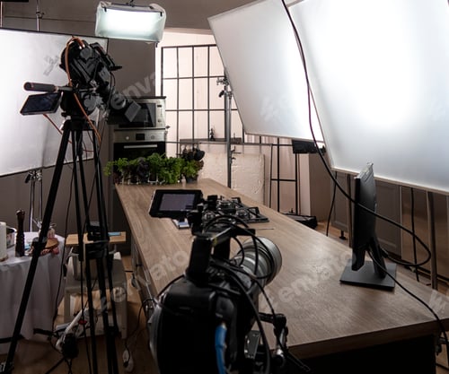 Preview: Tv Camera In The Studio Of The Culinary Program.