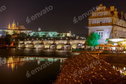 Preview: Prague. Charles Bridge At Night.