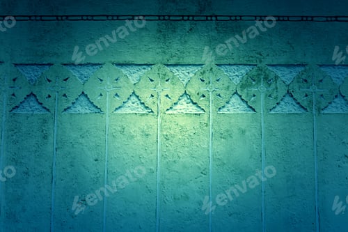Preview: Yellow Wall With Arabic Forms, Construction And Architecture